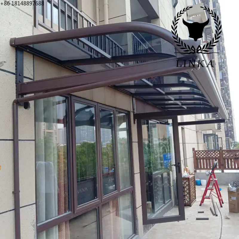 

Aluminum alloy canopy villa outdoor balcony courtyard stress-resistant board rain-proof door cover