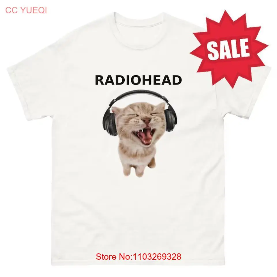 Футболка RadioHead Cat Белая унисекс хлопок S-5XL
