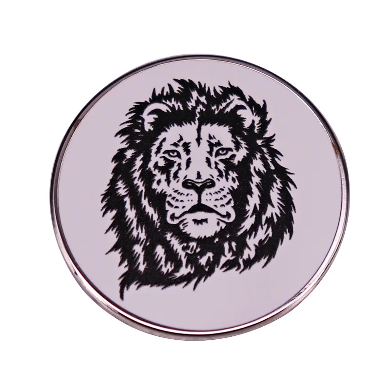 

Head of a fierce and brave lion Jewelry gift pin wraFashionable creative cartoon brooch lovely enamel badge clothing accessories