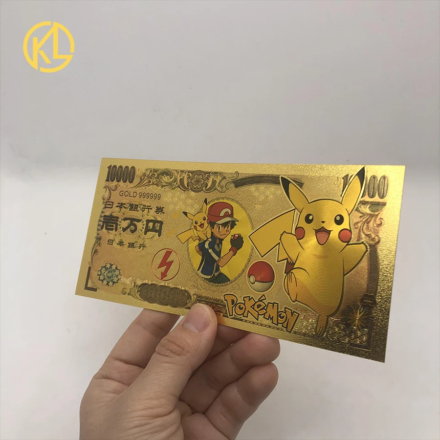 1 3 Sht Pokemon Karty Pokebol Pikachu Zolotaya Banknota Ien Zolotaya Plastikovaya Banknota Dlya Klassicheskoj Kollekcii Pamyati Detstva Aliekspress