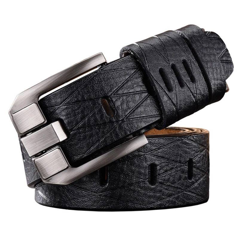 

Men's crocodile leather high quality classic black buckle jeans belt crocodile leather casual belt business belt denim belt