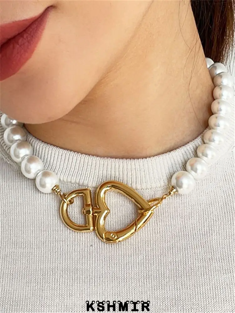 

2022 Women's Pearl Necklace Vintage short heart-shaped original design exquisite necklace jewelry accessories gift