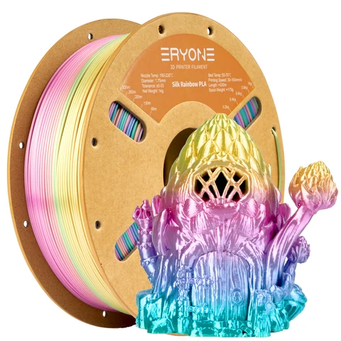 Eryone Clerance Rainbow Pla Filament Multicolor Perfect Spoooled für eine 1,75 mm 1 kg Eryone PLA -Textur für einen 3D -Drucker