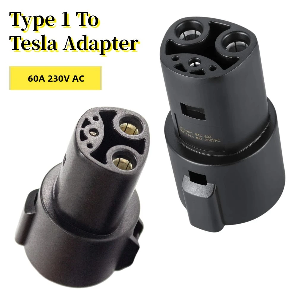 

Type1 To Tesla EVSE Adapter Sae J1772 Type 1 Male To Tesla Female Plug Connector Convertor Model S/X/3/Y EV Charger Socket