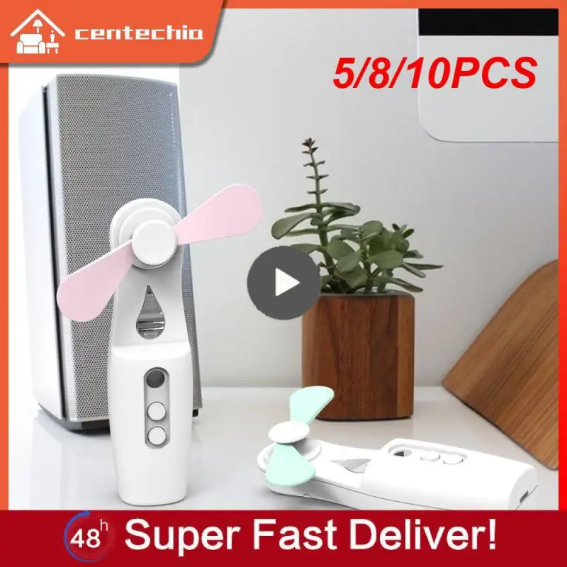 

5/8/10PCS Portable Portable Neck Fan With Water Meter Spray Two-in-one Fan Water Replenisher Floor Heating Systems Strong Power