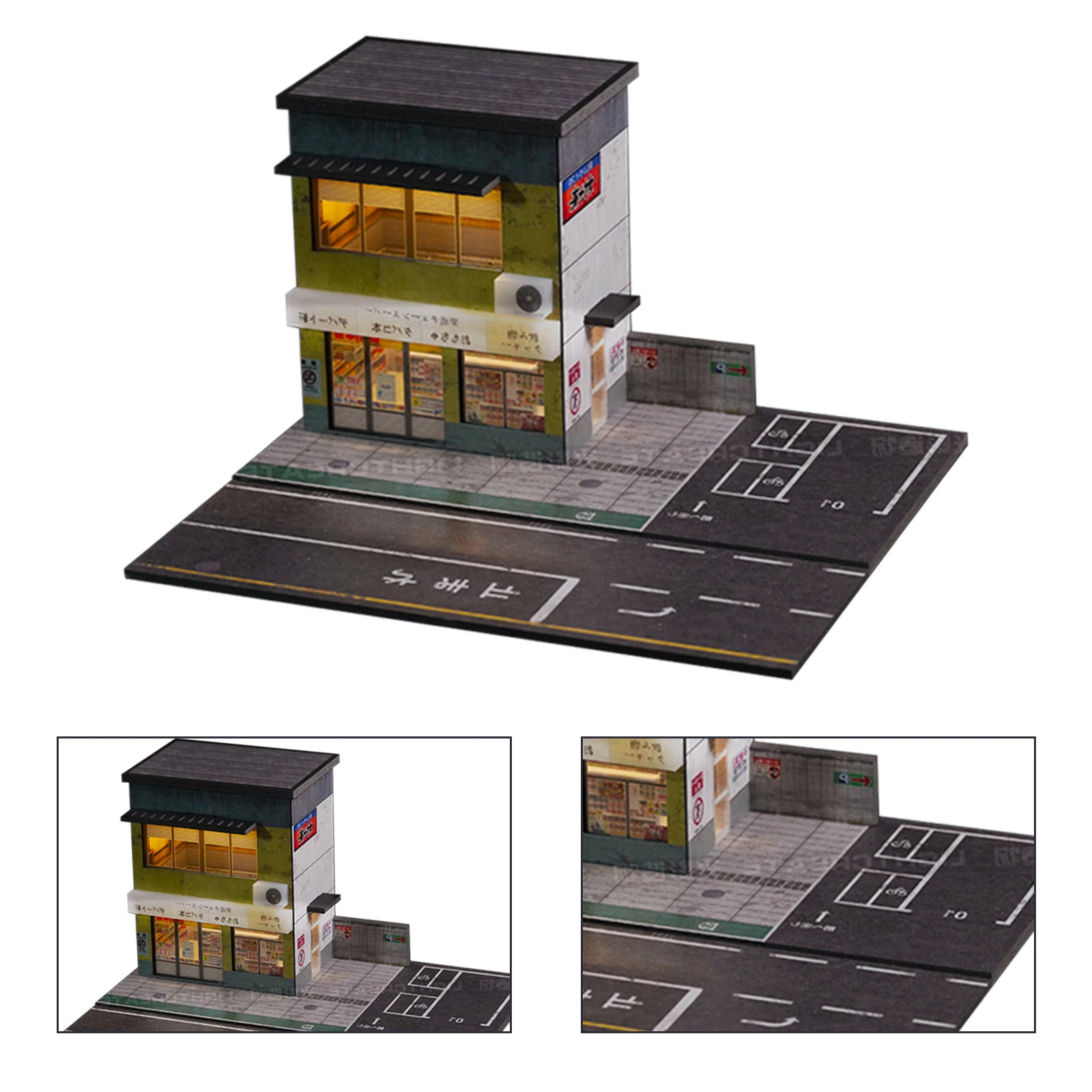 Модель автомобиля гаража улица кафе мастерская для ремонта рождественские