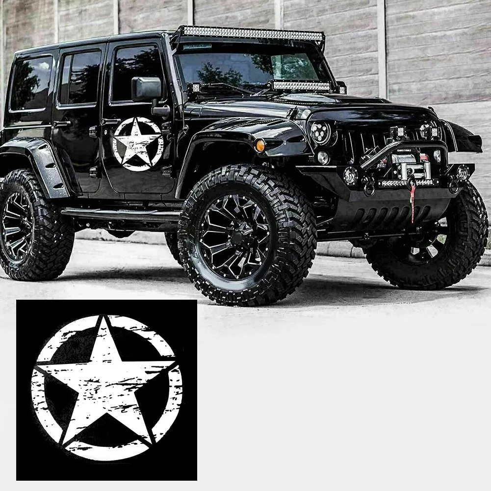 

Армейская звезда состаренная виниловая наклейка боковая вытяжка кузова для Jeep Wrangler