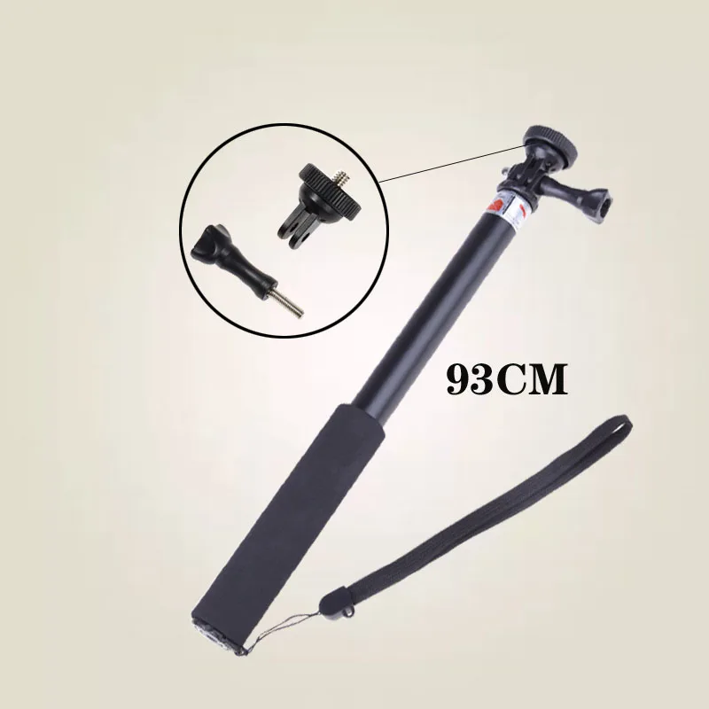 

93cm Aluminum Alloy Extendable Handheld Selfie Stick Telescoping Pole for GoPro Hero 9 8 7 6 5 4 3 OSMO Action Xiaoyi SJCAM Eken