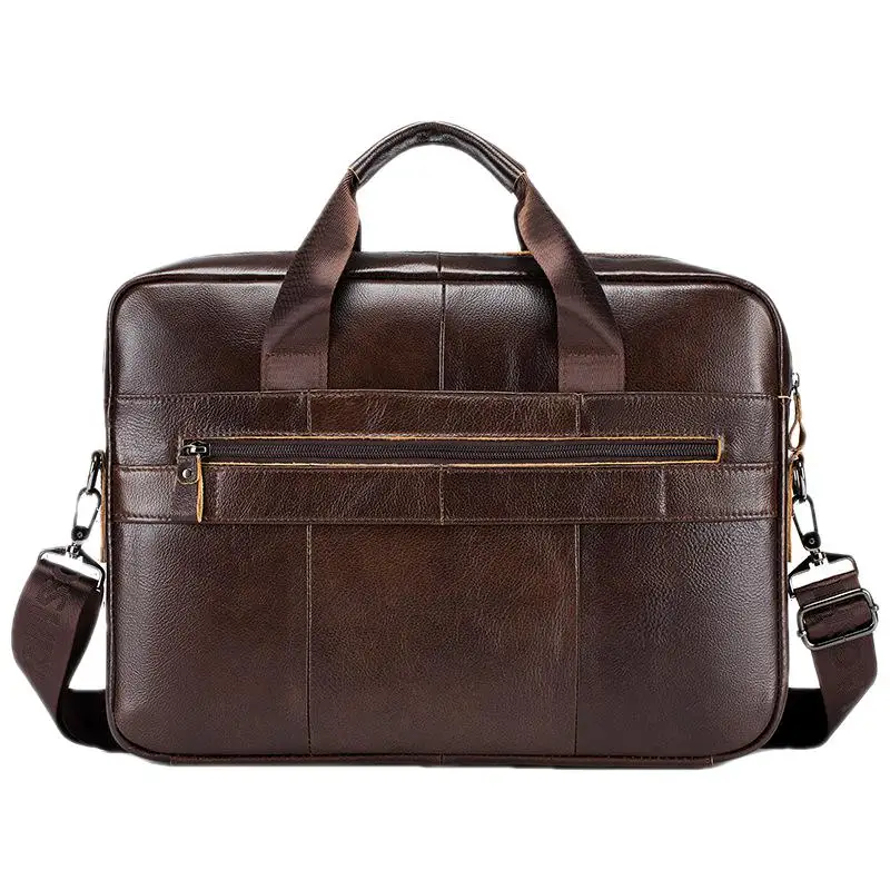 Business Genuine leather Men's Briefcase Bag Luxury Handbag High Capacity Shoulder Messenger Bag 15.6 inches Male Laptop Bag