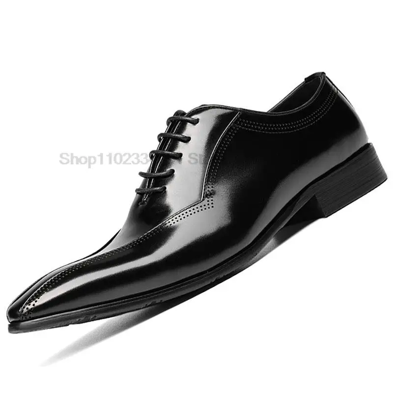 

Size 6-12 Handmade Men's Wingtip Oxford Shoes Genuine Calfskin Leather Brogue Dress Shoes Classic Business Formal Shoes For Men