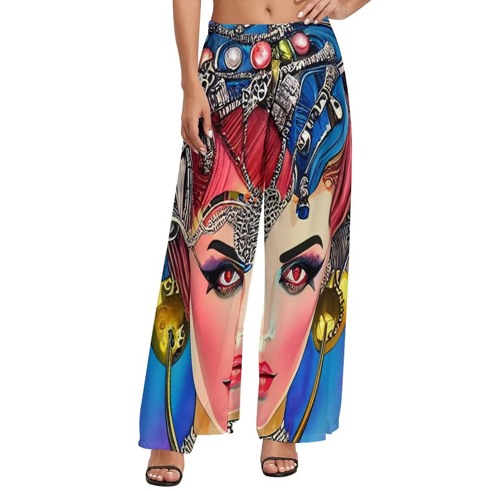 

Gypsy Queen Pants Female Great Women Street Wear Trousers Elastic Waist Sexy Wide Pants Gift