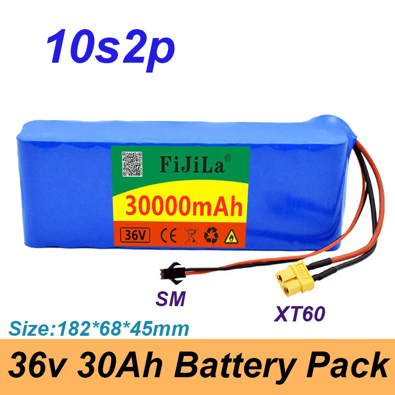

36 в 30 Ач 10S2P 18650 перезаряжаемый аккумулятор 30000 мАч, модифицированные велосипеды, Электромобиль 42 в Электрический велосипед Скутер mot