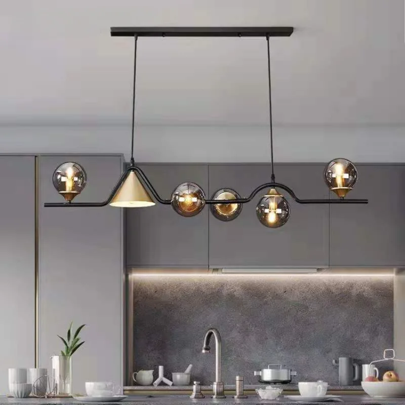 

Светодиодная подвесная люстра, роскошный декоративный светильник в скандинавском стиле, 6 лампочек для столовой, гостиной, кухни, островка, бара, потолочный светильник