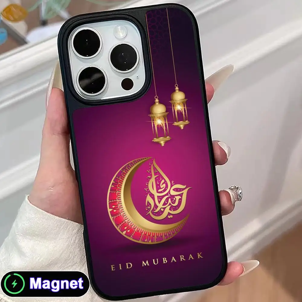 Фото Чехол для телефона «Ид Мубарак» для iPhone 17, 16, 15, 14, 13, 12, 11 Air Pro Max Plus, матовый, с магнитной крышкой №5