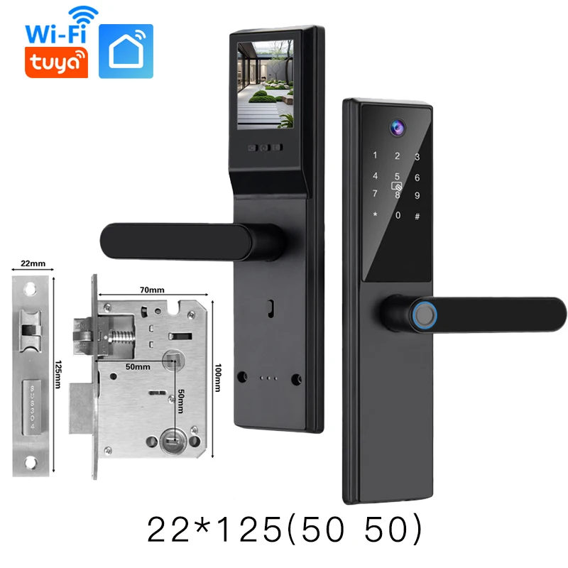 

Умный деревянный дверной замок Tuya с датчиком отпечатков пальцев