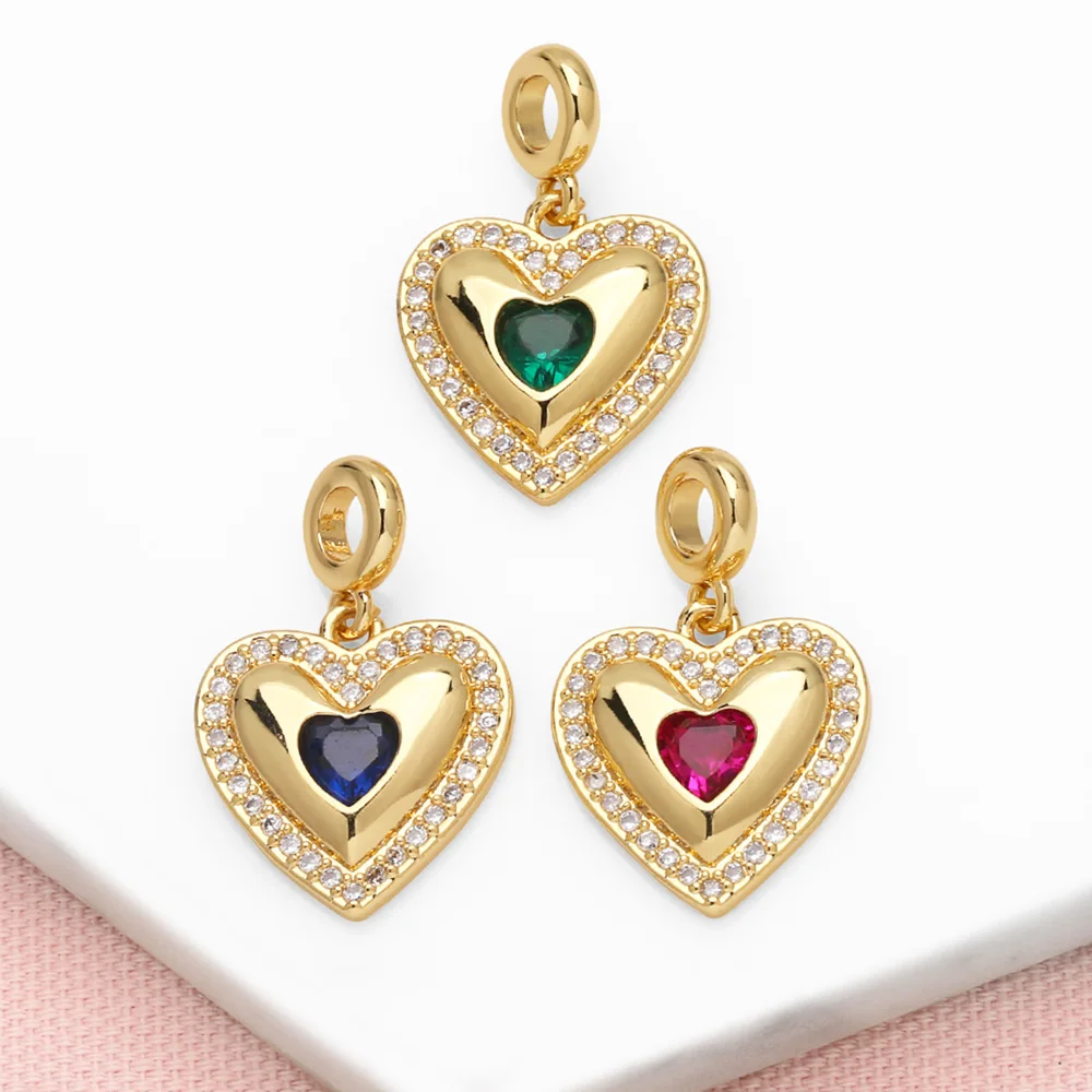 OCESRIO многоцветный кристаллический кулон в форме сердца для ожерелий медное