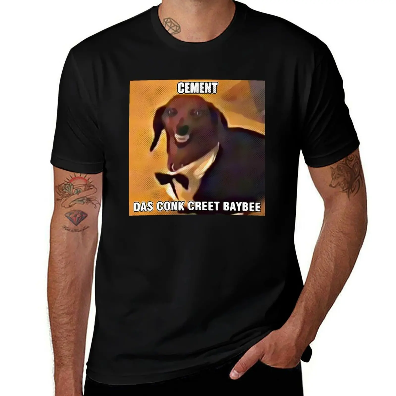 Фото Футболка Dachsund Meme Cement das Conk Creet Baybee, повседневная свободная футболка с короткими рукавами для мужчин №1