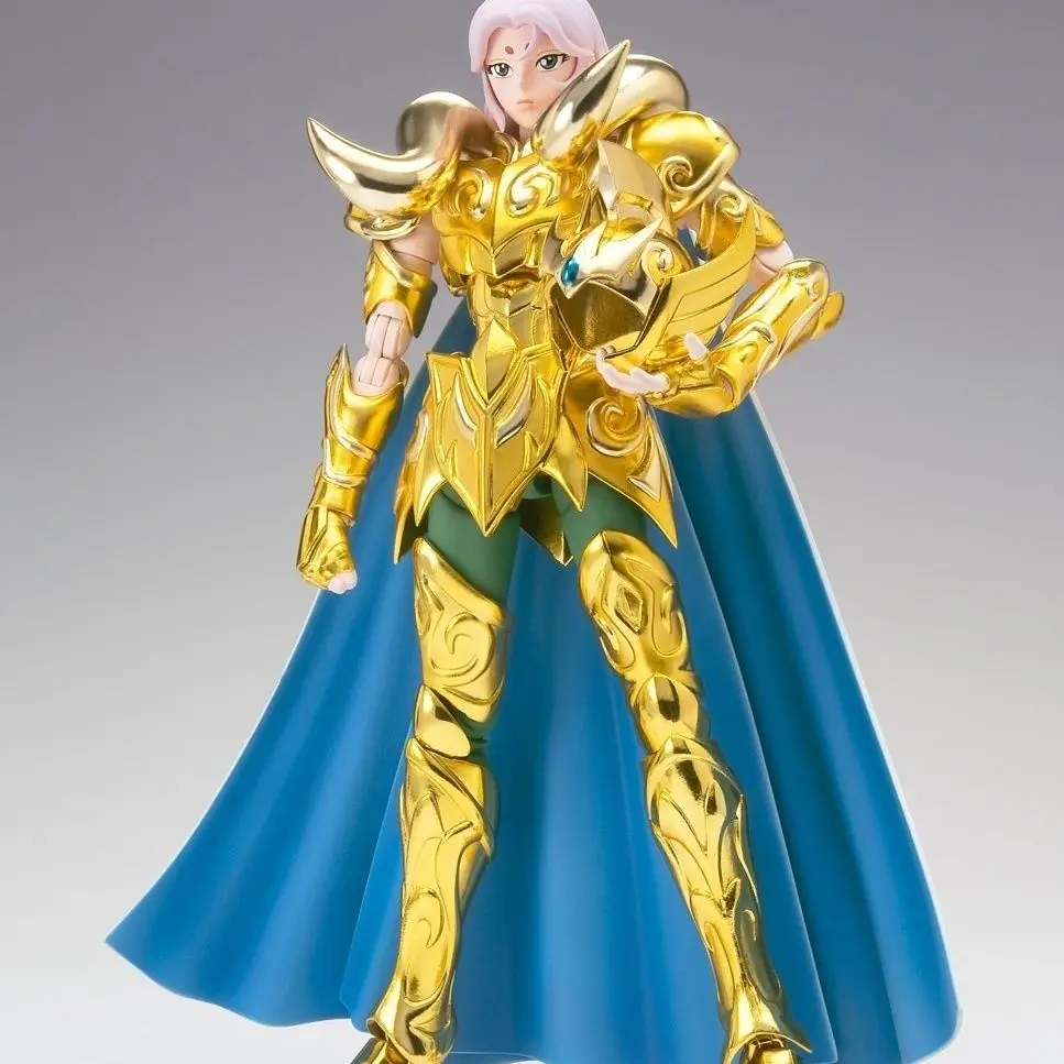 

LCFUN MC Metal Club Figure Saint Seiya Myth Cloth EX Aries Mu With Shion Head 18cm Metal Movable Action Armor 24K Gold Model