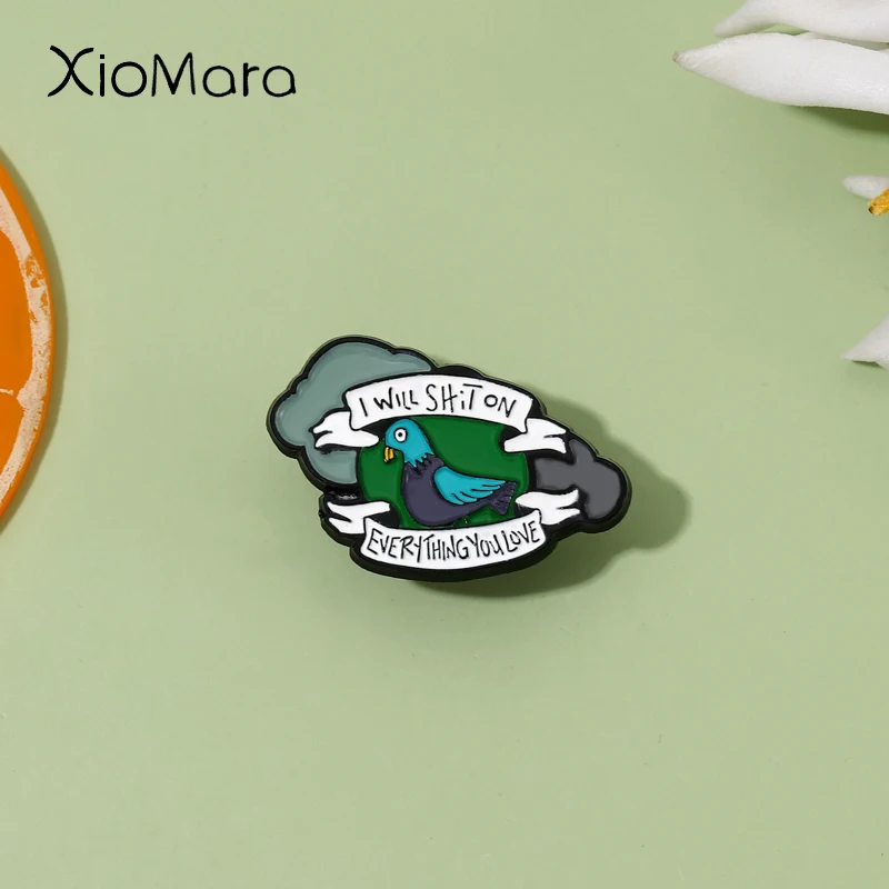 

Wholesale Price Pigeon Enamel Pins Custom Brooches Lapel Badges Funny Cool Animal Jewelry Gift for Friends