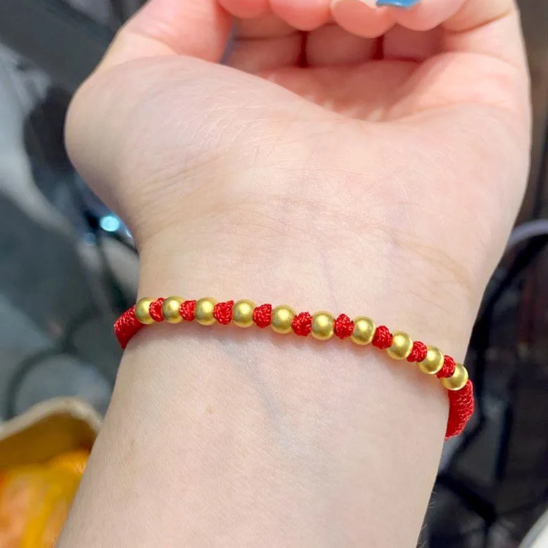 1 шт. браслет из чистого 999 пробы желтого золота 24 карата для женщин 4 мм матовый