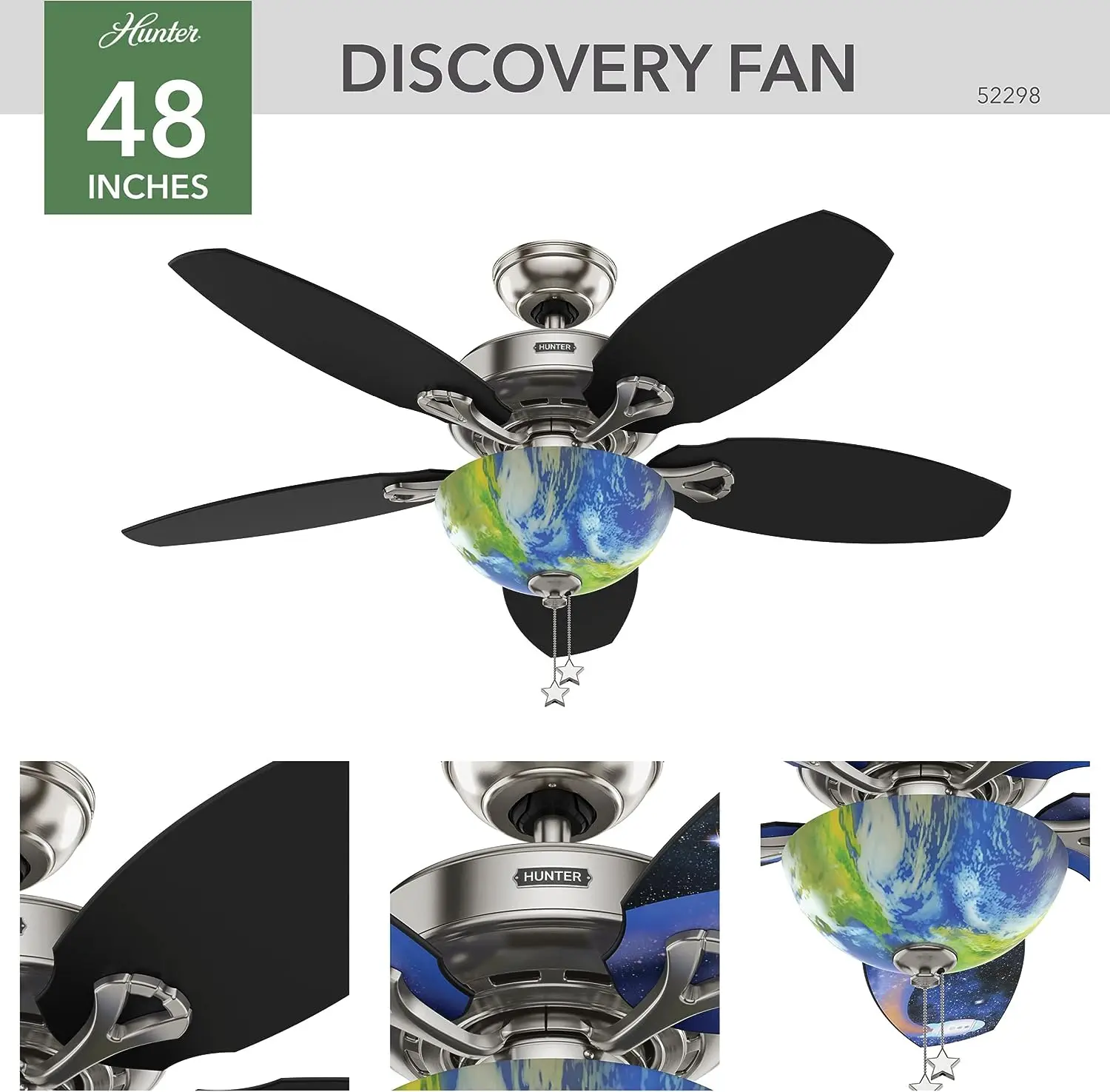 

Company 52298 Discovery Ceiling Fan, 48, Brushed Nickel