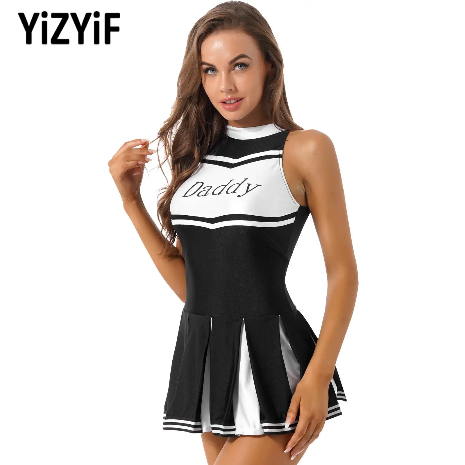 

Sexy Ladies Cheerleader Costume School Girl Outfits Fancy Dress Cheer Leader Uniform Womens Cheerleading Pleated Dress Uniforms