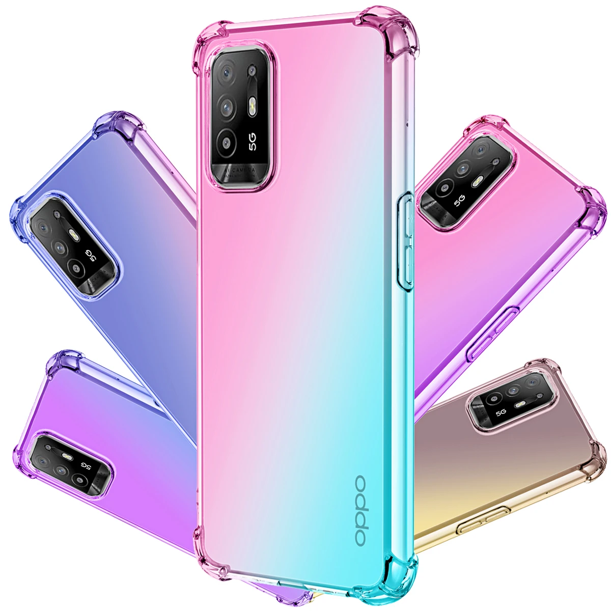 

Phone Case for Oppo F9 Pro F1s F11 Pro F15 F17 F17 Pro F19 Pro F19s F21 Pro 4G 5G F5 F7 F9,Hybrid Cute Gradient Soft TPU Cover