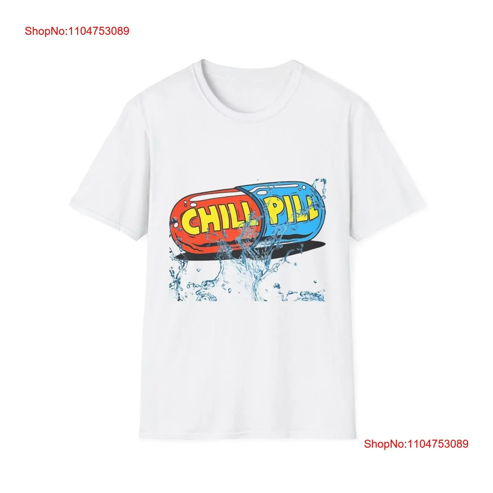 Фото Футболка Chill Pill Softstyle Fun for Relaxation, винтажный стираный модный универсальный удобный топ унисекс для повседневной носки №1