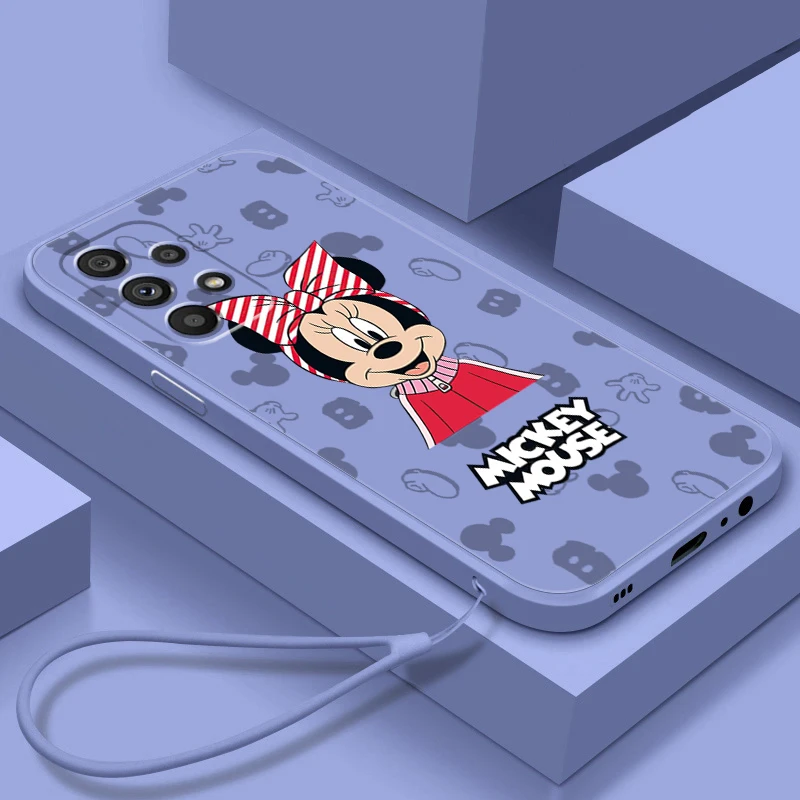 

Liquid Rope Funda Cartoon Mickey Minnie Mouse Phone Case For Samsung A73 A53 A33 A52 A32 A23 A22 A71 A51 A21S A03S A50 A30 5G