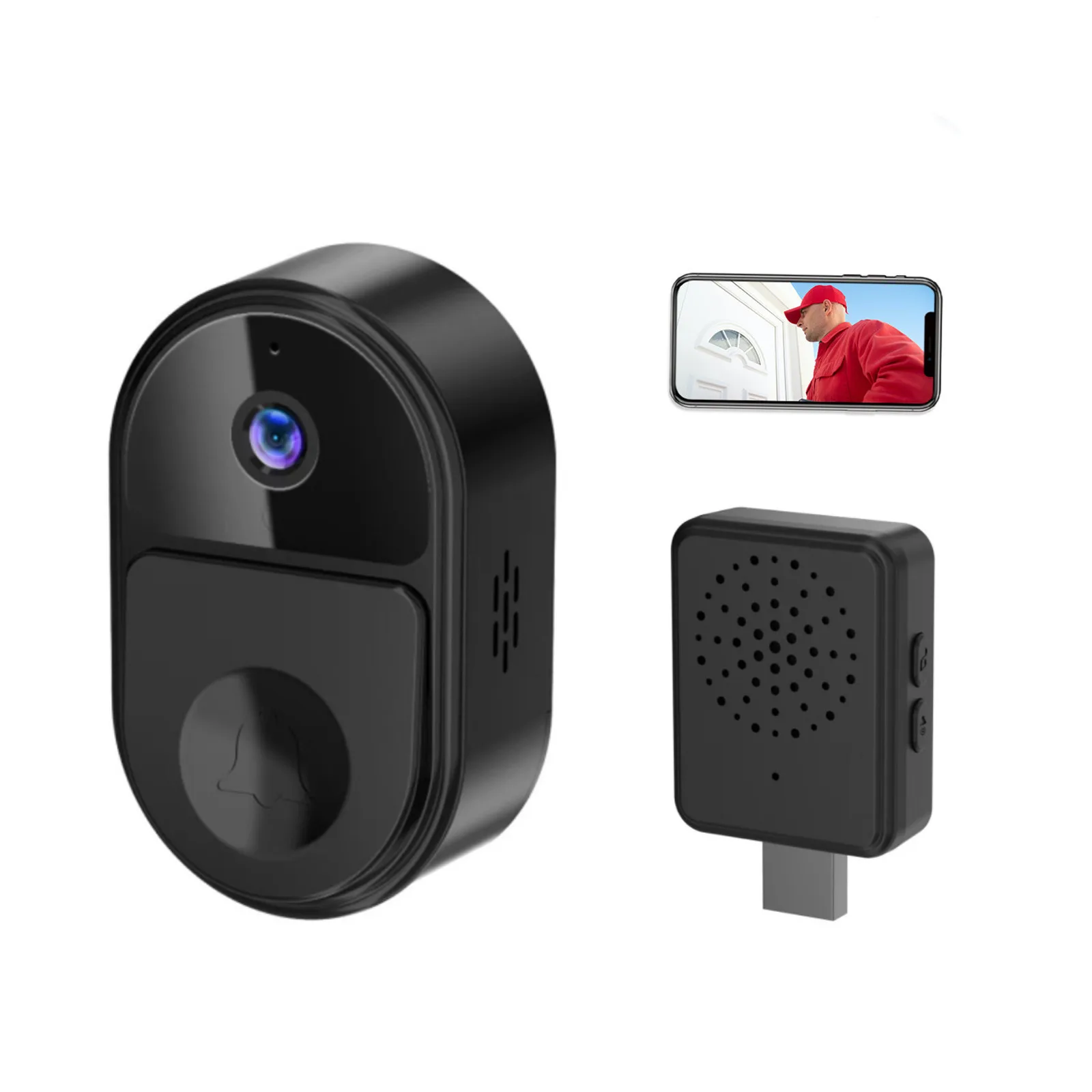 

스마트 초인종 비디오폰 무선 설치 무선 초인종+SD