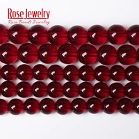 wholesale smooth garnet red glass crystal round loose beads 15 strand 4 6 8 10 12 mm for jewelry making diy bracelet necklace