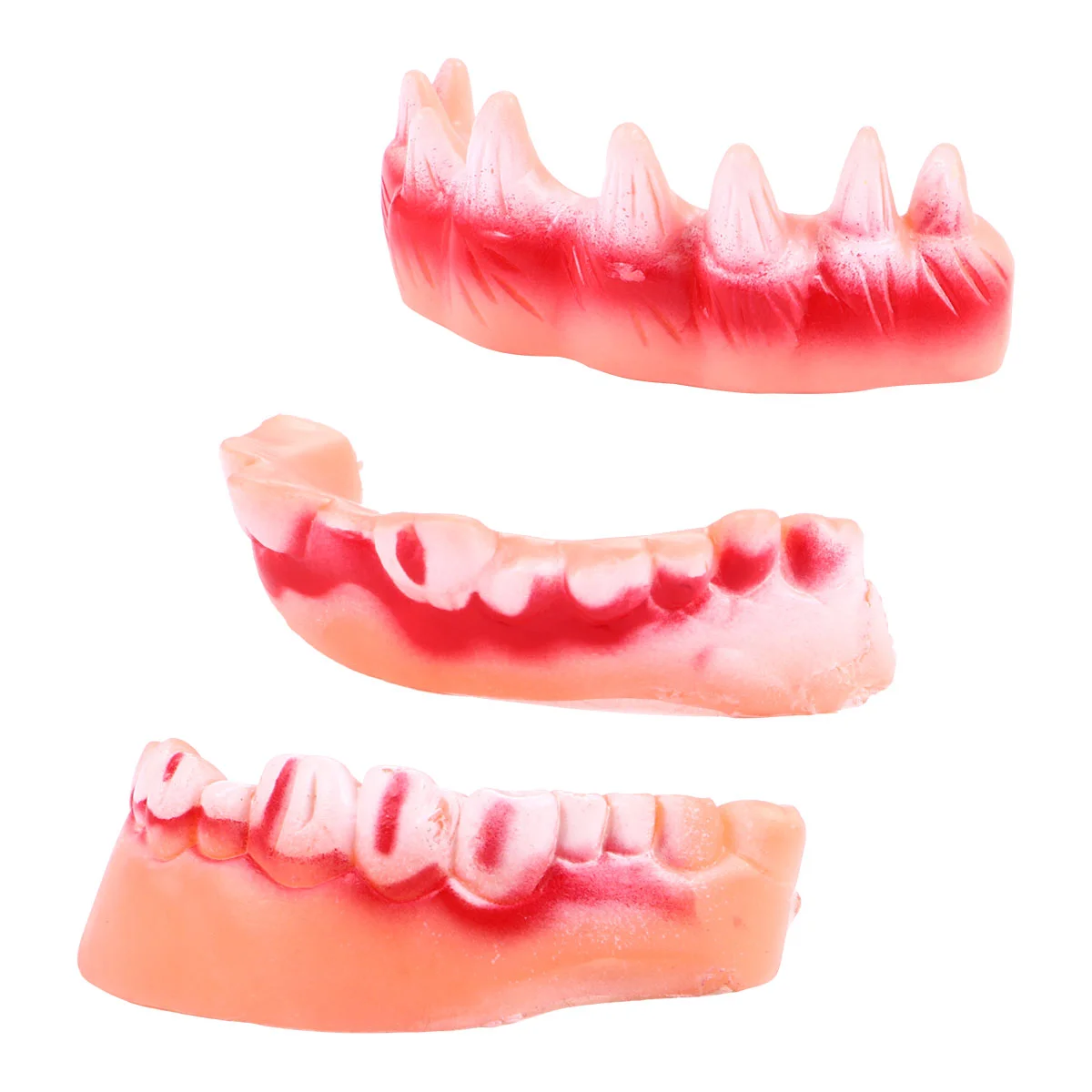 

3 Pcs Halloween Party Funny Dentures Zombie Teeth Vampire Costume Cosplay Fangs Rubber Props Favor Prom
