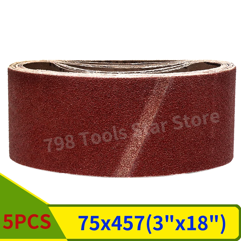 Шлифовальные ленты NoEnName_Null 5 шт., 75*457 мм, 40-1000 зернистости