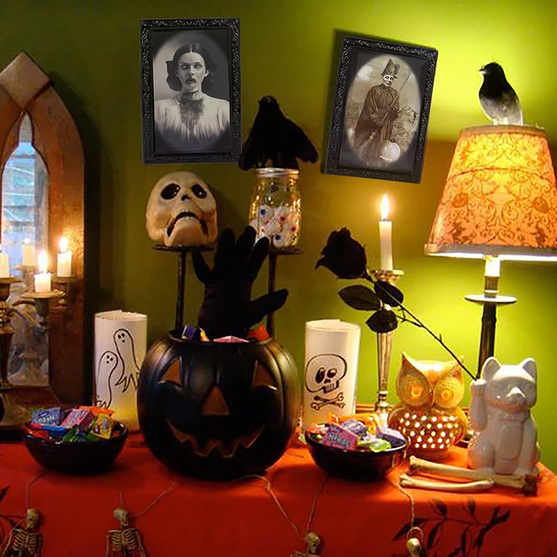 3D фоторамка с призраками 28x22 см картинки ужасами на Хэллоуин фоторамки