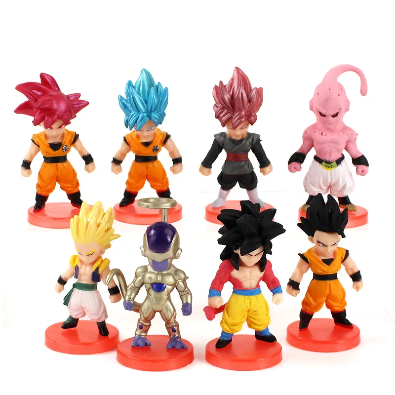 

8PCS Anime Dragon Ball Figures Z DBZ 6-8cm Saiyan Vegeta Broly Frieza Freeza Son Goku Action Figure Cartoon Model Toys Kids Gift