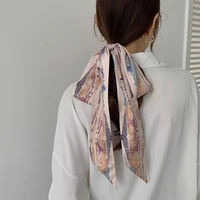 small silk scarf for women new print handle bag ribbons brand fashion head scarf small long skinny scarves wholesale