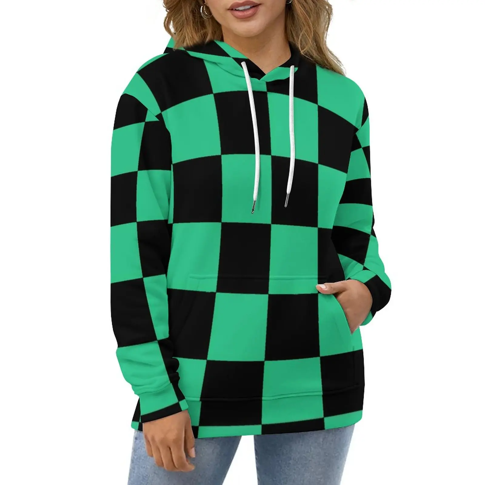 

Толстовка Tanjiro Kamado в клетку, Повседневная Свободная кофта с графическим принтом в стиле кэжуал, с изображением демонов, рассекающих демонов,...