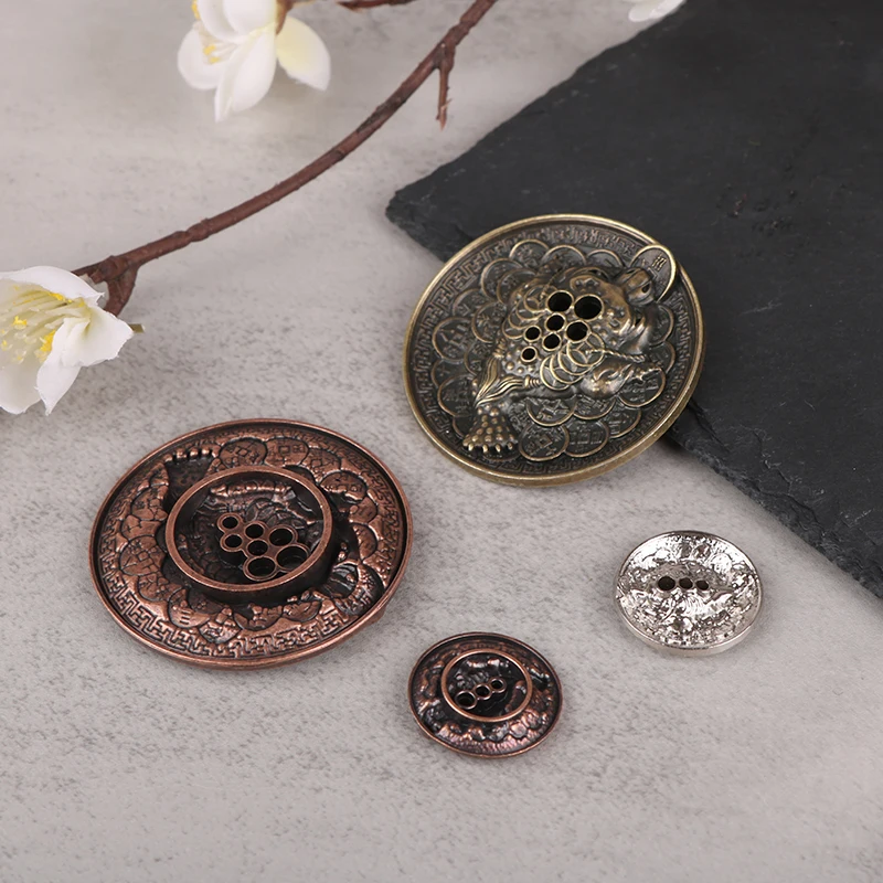 1 шт. бронзовый поднос для благовоний с резьбой под старину