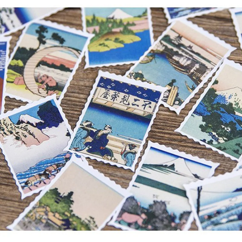 

45 шт./упаковка, декоративные бумажные наклейки в японском стиле