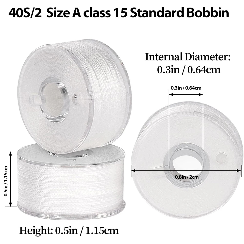 40 шт. белая шпуля полиэстер для шитья совместима с вышивкой Brother Singer BabyLock Janome