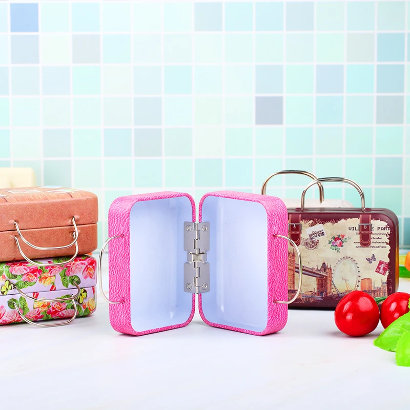 1 шт. жестяная мини-коробка для хранения ювелирных изделий