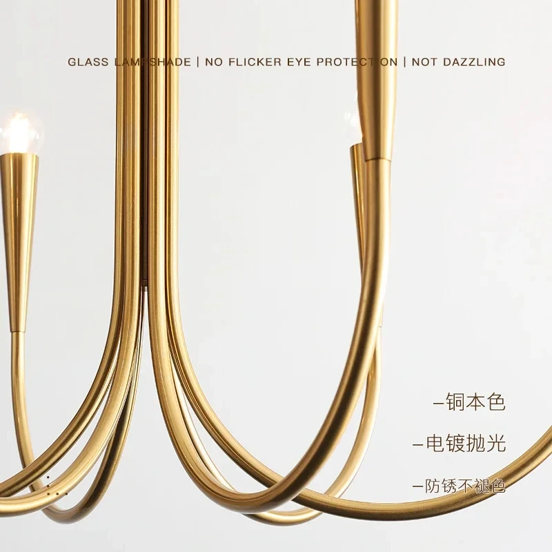 Медная светодиодная люстра BUYBAY для столовой гостиной Золотая роскошная