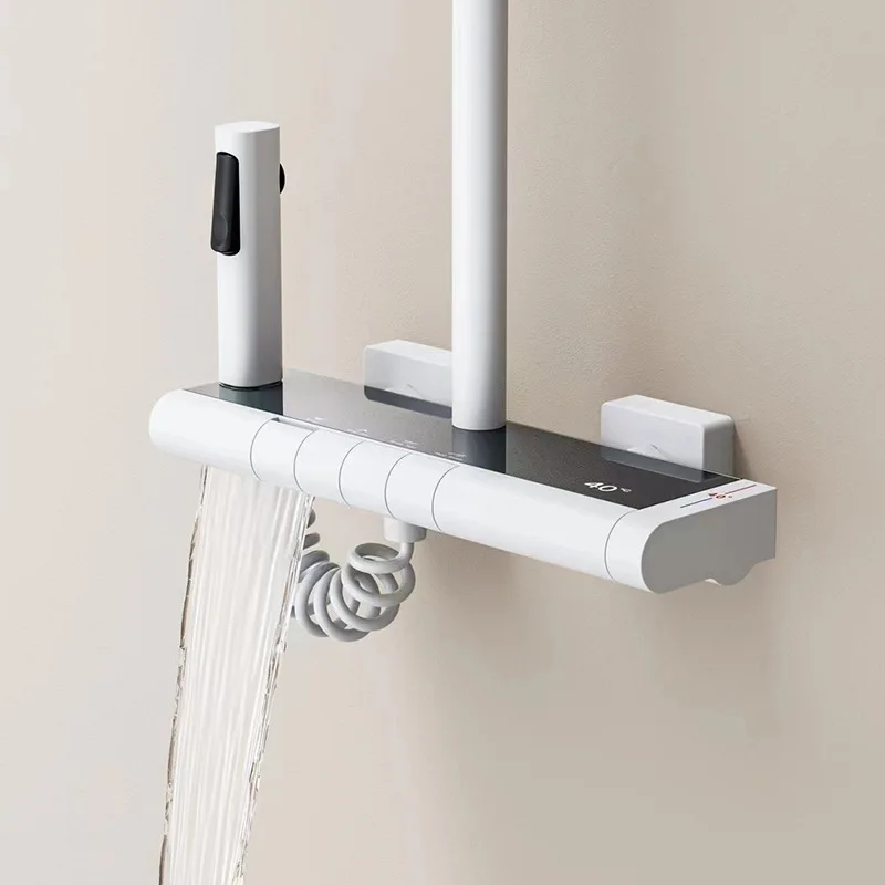 Матовое золото/розовое золото душевой набор для ванной комнаты настенное