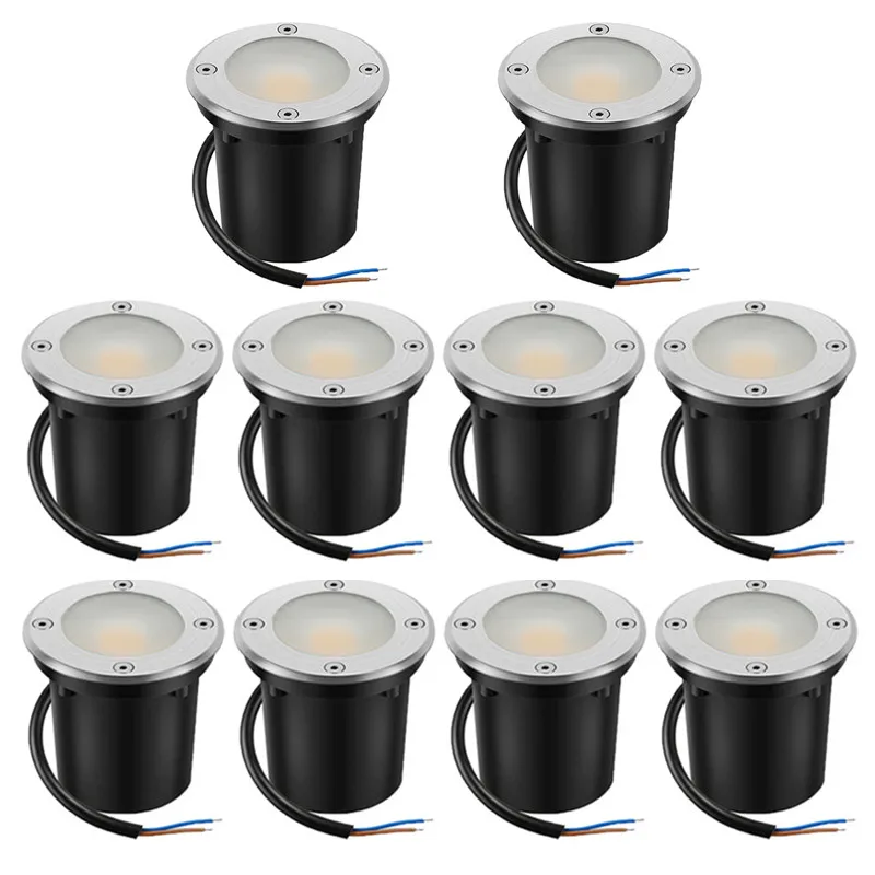 

10Pack Anti-glare LED In-Ground Light 6W 12W Waterproof IP65 Buried Light Outdoor Landscape Lamp for Garden Path Deck Stair Step