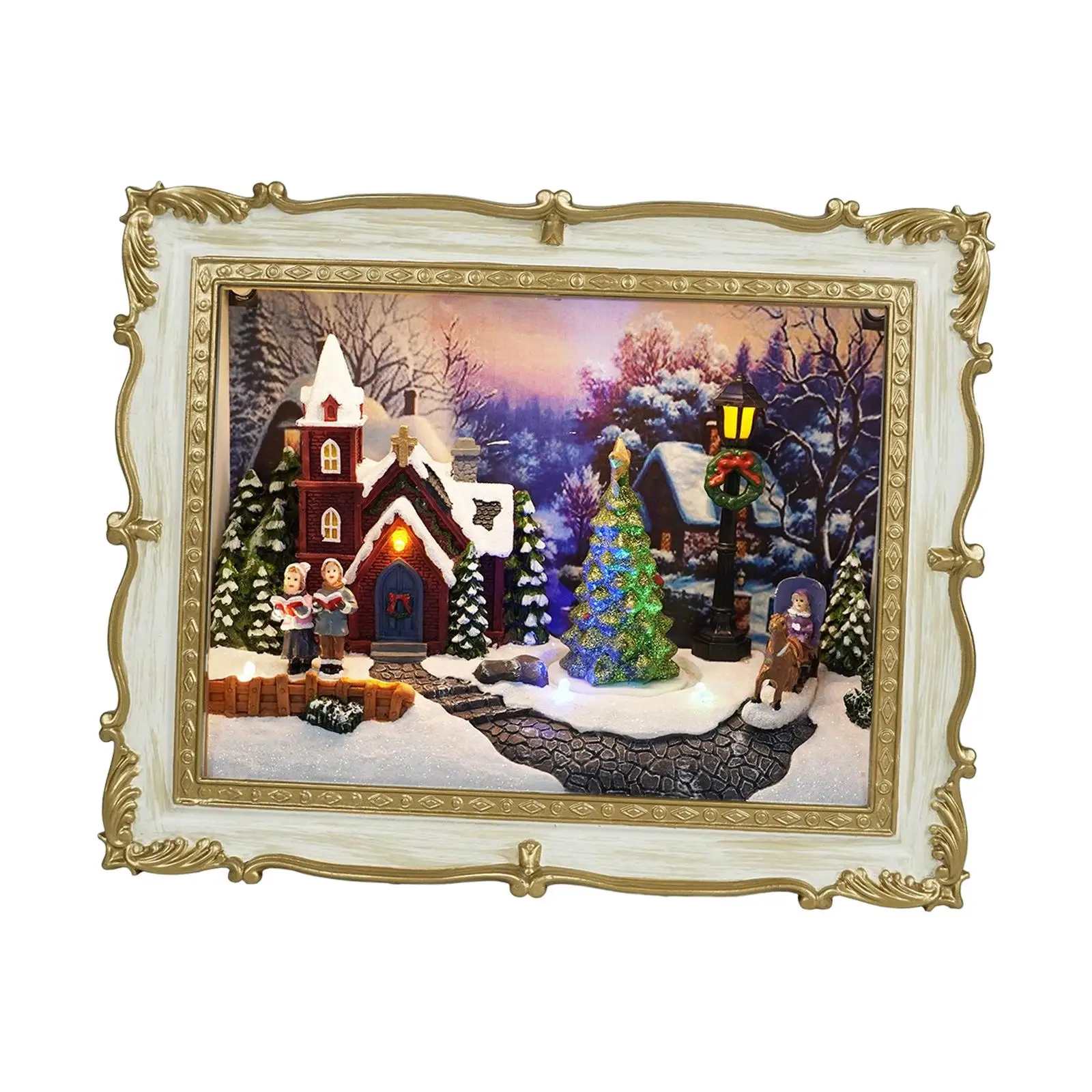 

Christmas Town House Decoration Christmas Town Set Winter Snow Village Miniature