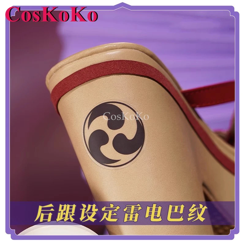 CosKoKo Raiden Shogun обувь косплей игра Genshin Impact модные универсальные сабо Хэллоуин