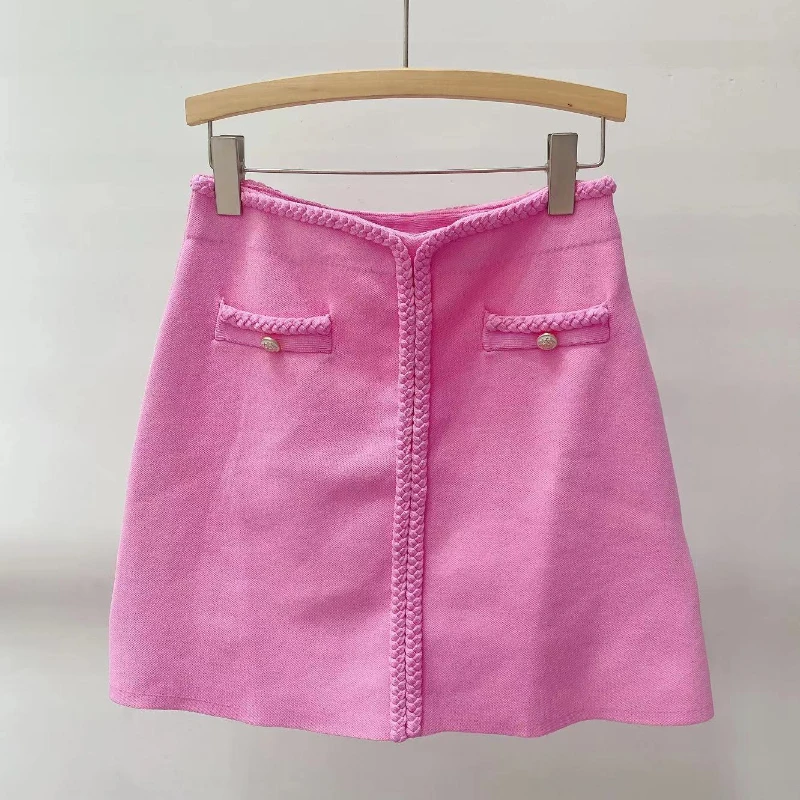 

Женская трикотажная Мини-юбка, Розовая Трикотажная мини-юбка, Новое поступление, весна-лето 2023