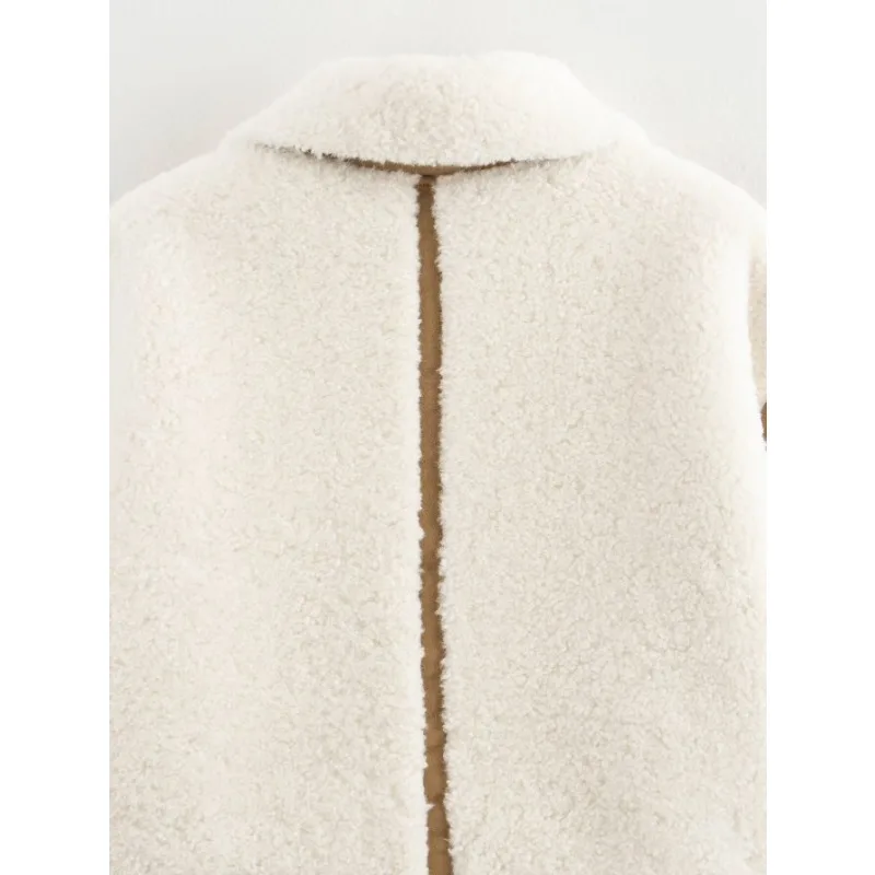 TRAF ZR Женские куртки Осенние новинки Бежевая флисовая куртка Элегантные и