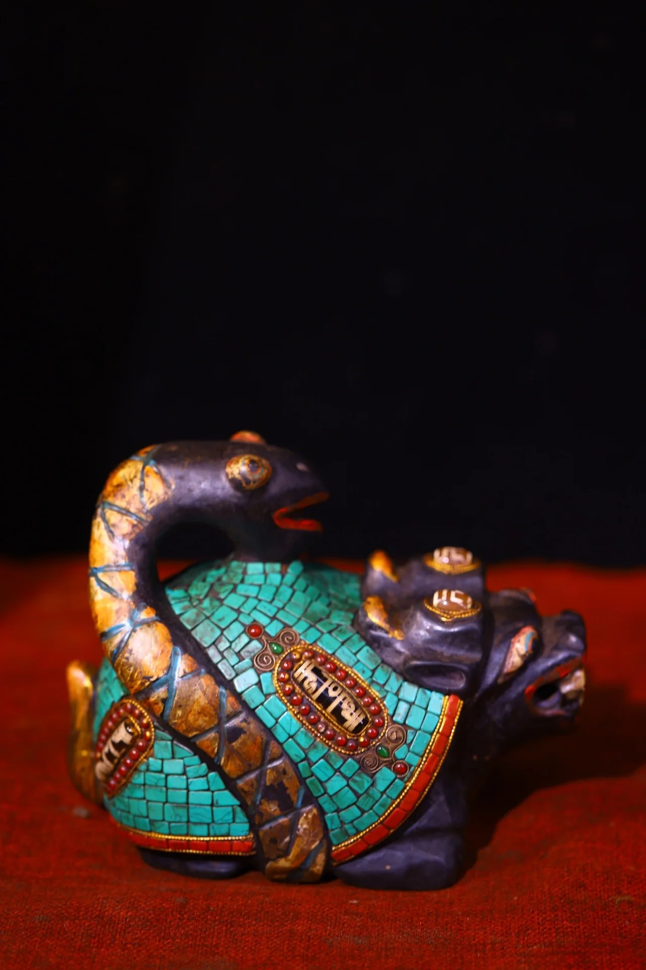 Коллекция тибетских храмов 7 дюймов старый натуральный метеорит мозаика