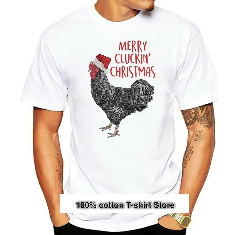 

Camiseta de feliz Cluckin' para hombre y mujer, suéter de Navidad, sombrero de Papá Noel y pollo